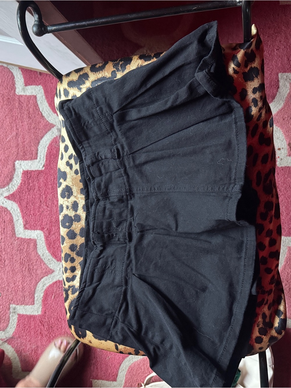 Women's Black Pleated Shorts